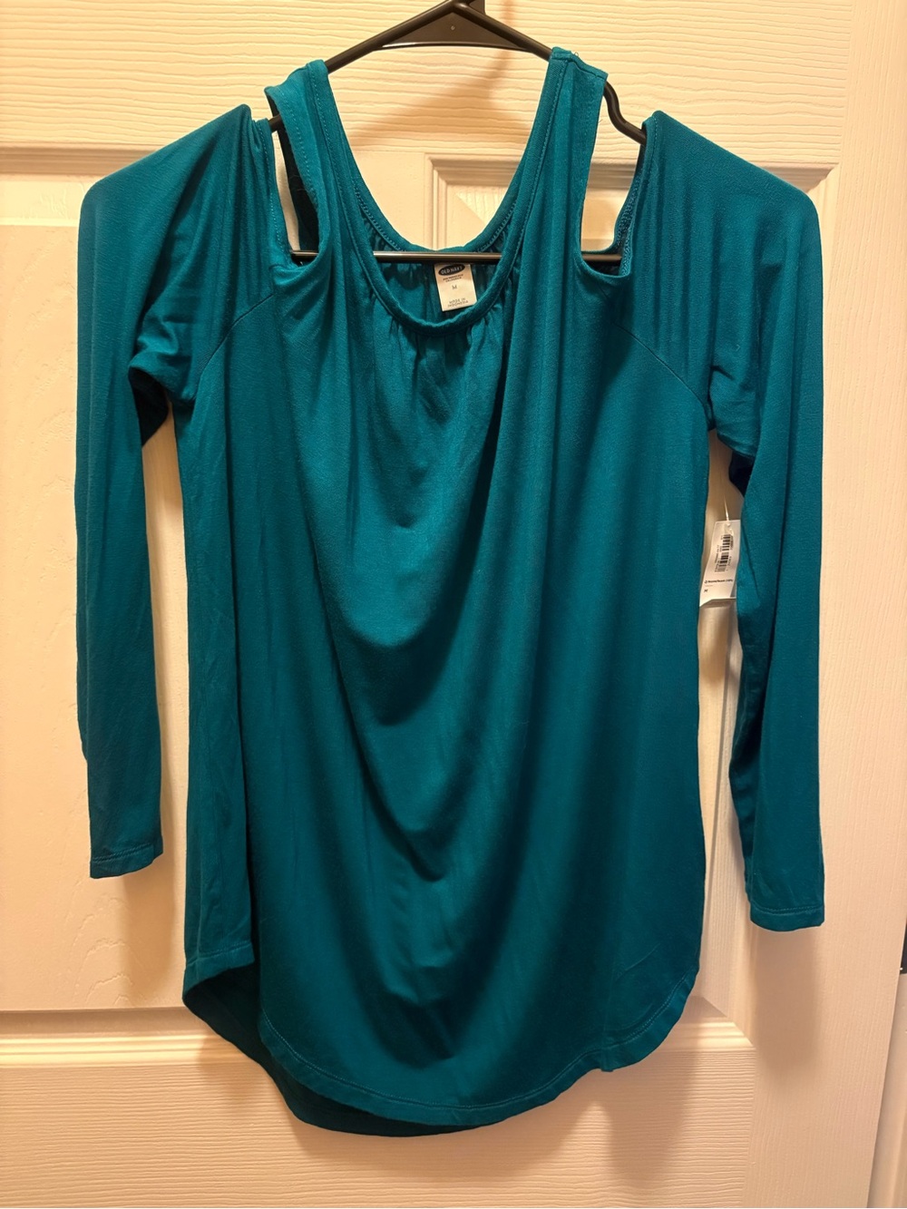 NWT Old Navy Teal Cold-Shoulder Long Sleeve Top